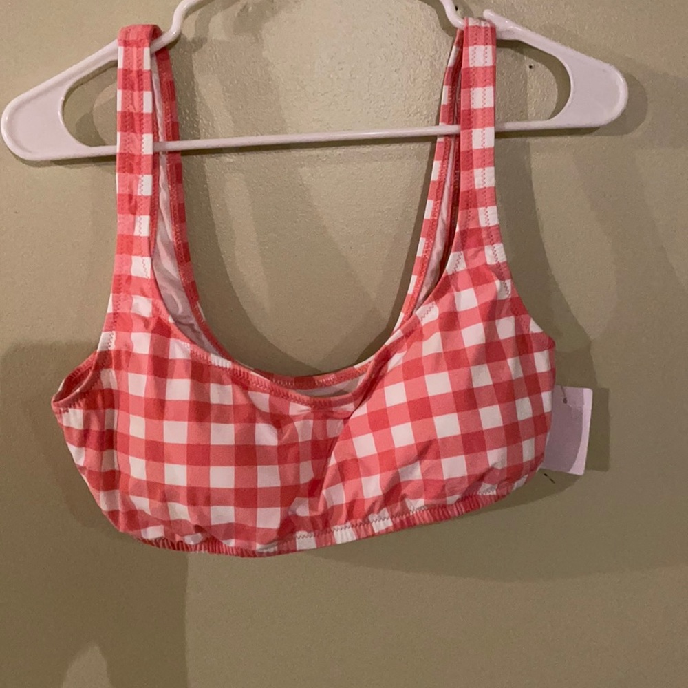 J Crew Gingham Bikini Top Large New With Tags